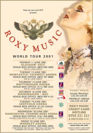 Roxy Music Tour Poster